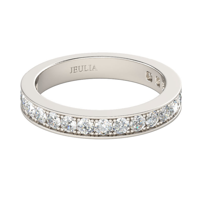 Jeulia Simple Channel Set Sterling Silver Women's Band