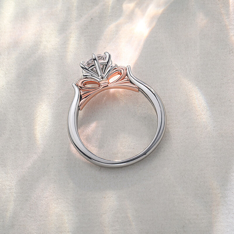 جوليا خاتم عقدة الفراشة بقطع دائري من الفضة الإسترليني بلونين