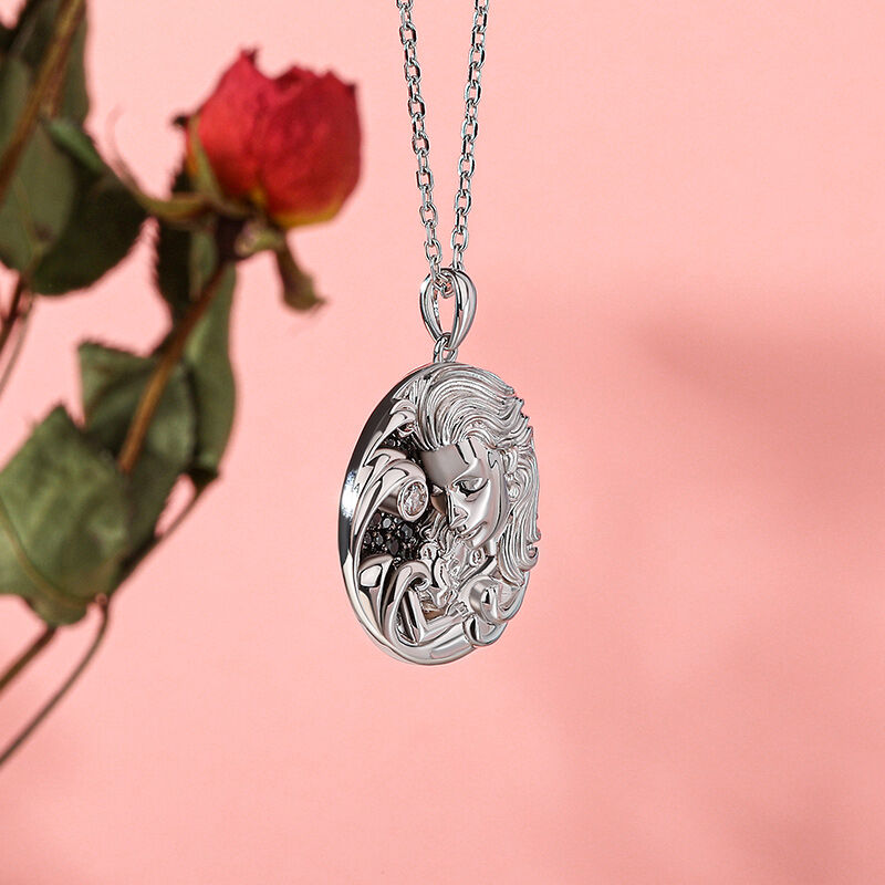 Jeulia "Sweet Dream" Mom and Baby Sterling Silver Necklace