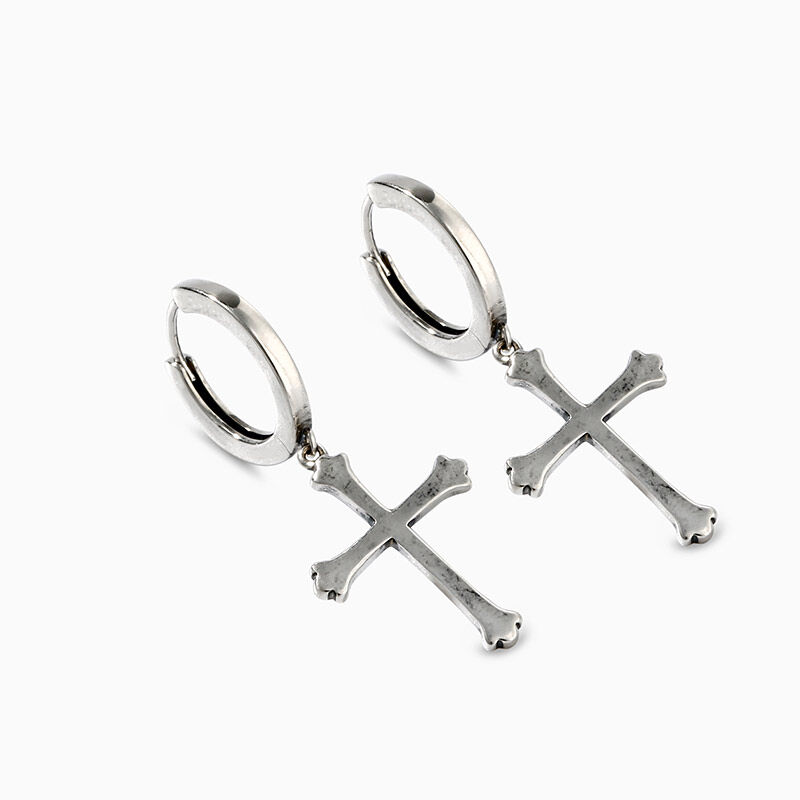 Jeulia "Sinner Cross" Sterling Silver Earrings