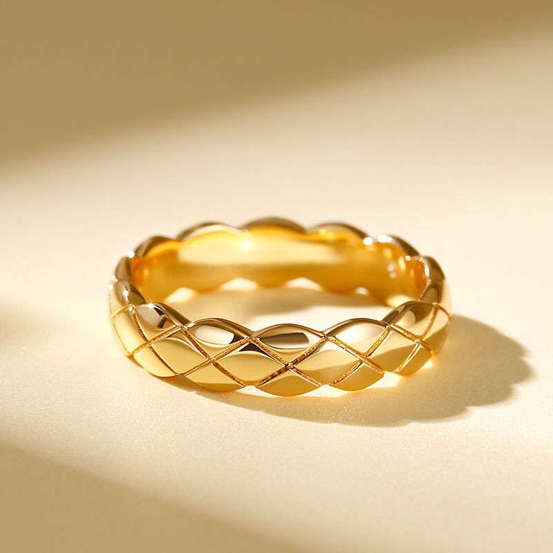 جوليا خاتم رجالي "الوعد الأبدي" من الفضة الإسترليني بتصميم هندسي