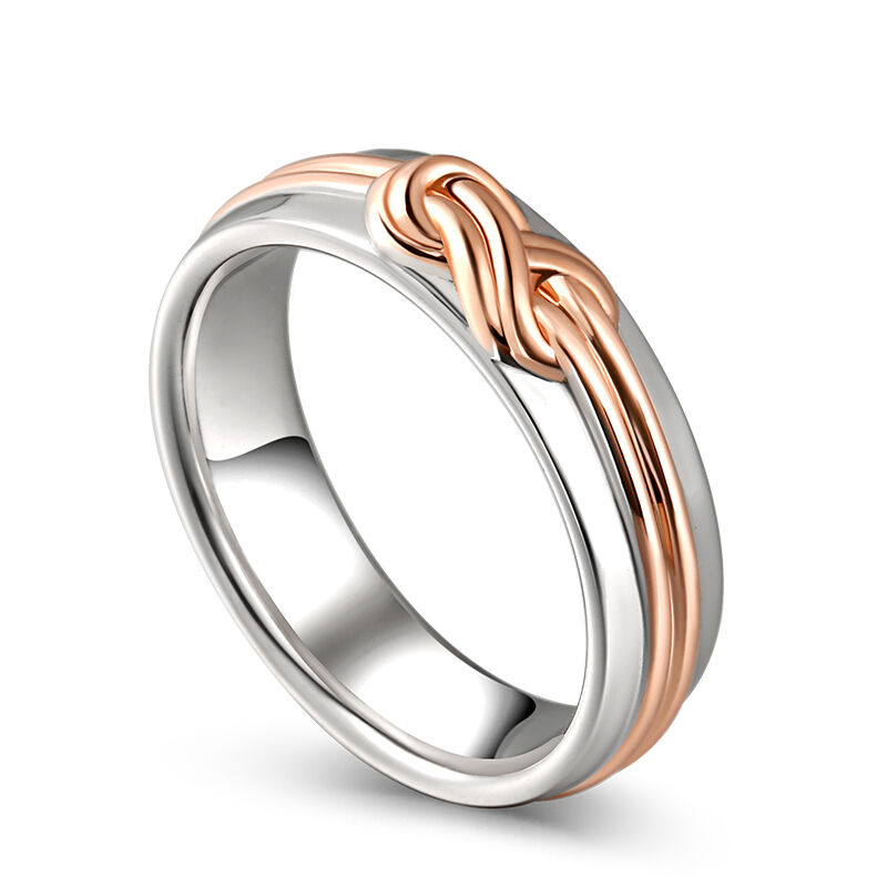 Jeulia "Eternal Connection" Knot Design Sterling Silver Women's Band