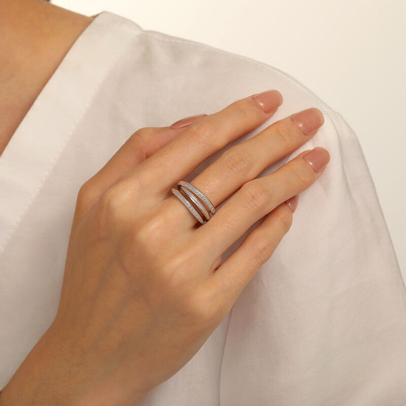 Jeulia Bague de Cocktail Spike Design en Argent Sterling