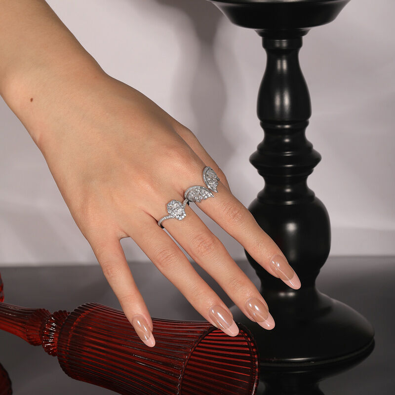 Jeulia Ensemble Unique de Bague de Fiançailles Cercueil de Chauve-souris en Argent Sterling