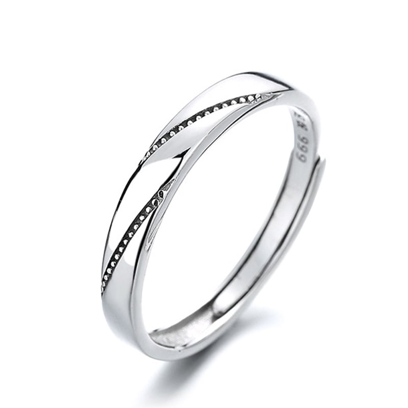 Jeulia Simple Sterling Silver Adjustable Men's Band