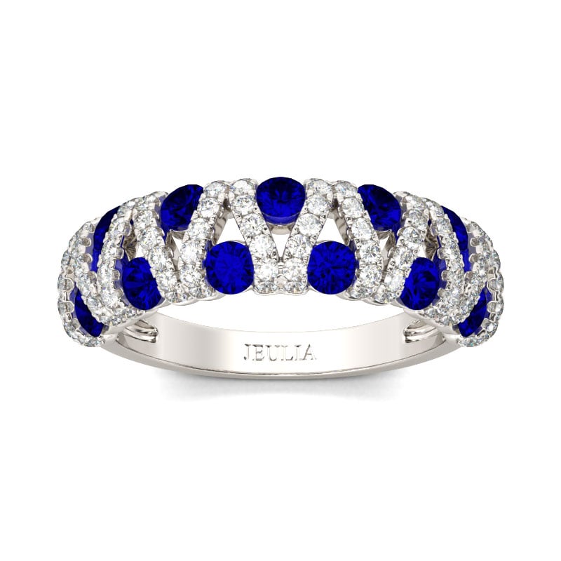 Jeulia Hollow Round Cut Sterling Silver Women's Band