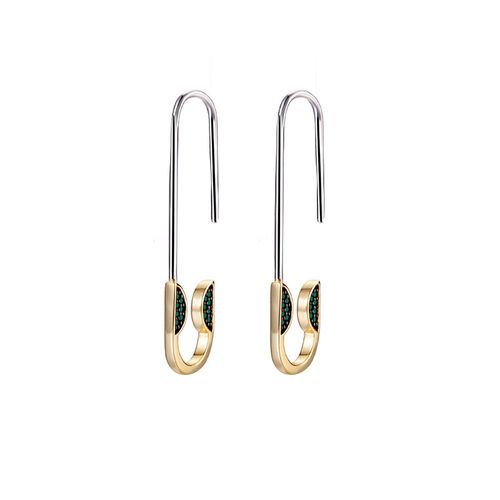 Jeulia Paperclip Design Sterling Silver Earrings