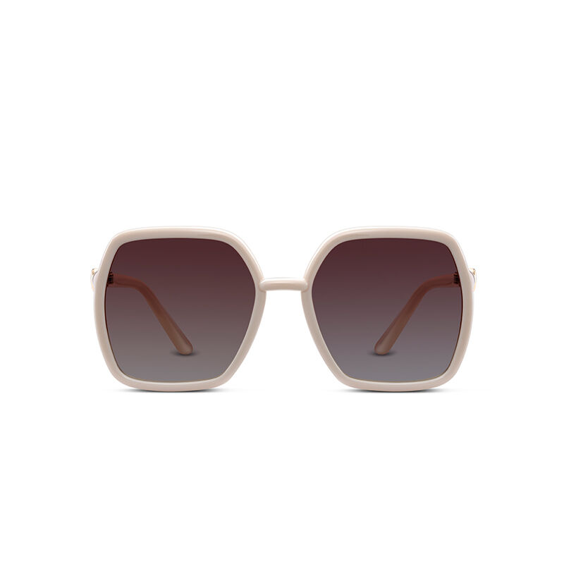 Jeulia "Lowkey Luxury" Geometric Beige/Brown Gradient Polarized Women's Sunglasses
