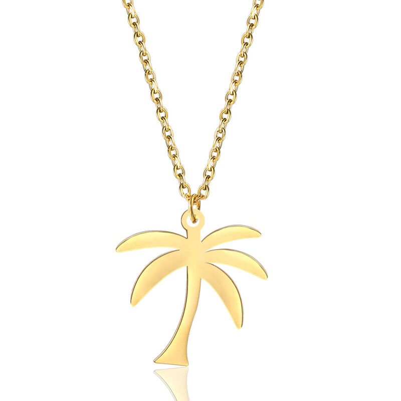 Jeulia "I’m Cool" Palm Tree Sterling Silver Necklace