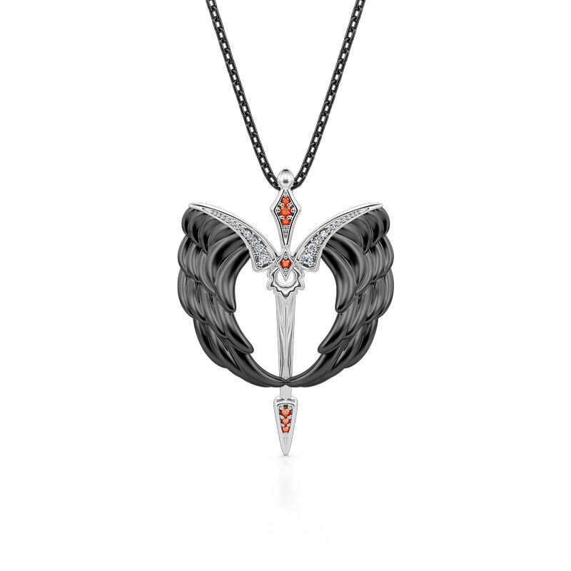 Jeulia "Redemption" Wings Design Sterling Silver Necklace
