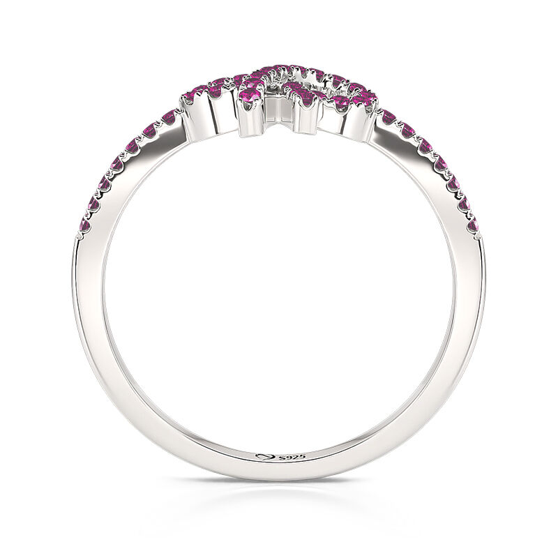 Jeulia Anillo Chic de Lazo con Lazo Delgado y Engaste Pavé en de Plata Esterlina
