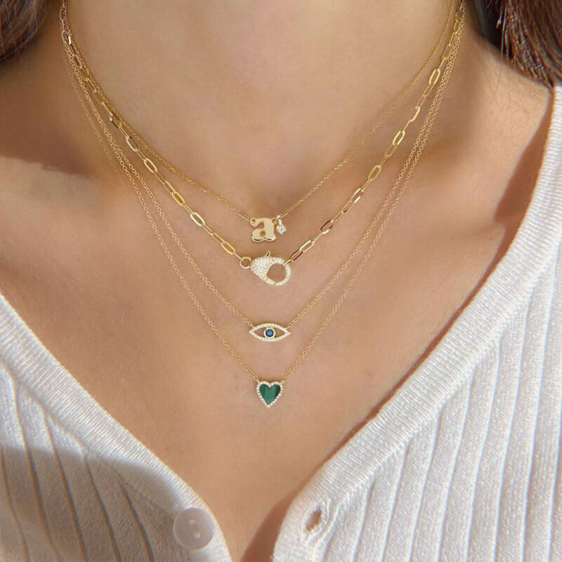 Jeulia "El Amor Es Eterno" Collar a Capas de Plata Esterlina