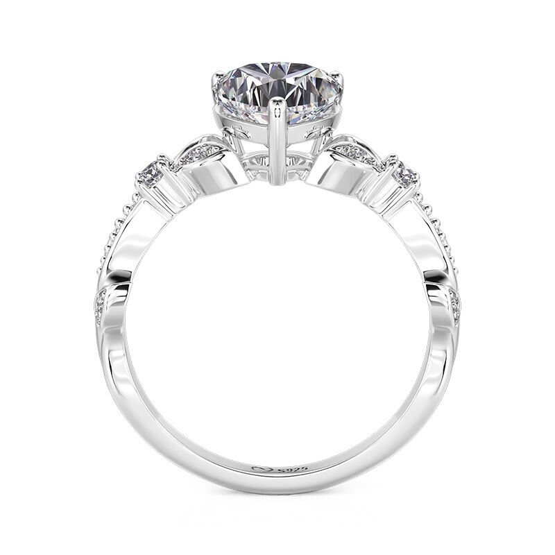 Jeulia Fin Klängväxt Hjärta Förlovningsring i Sterling Silver