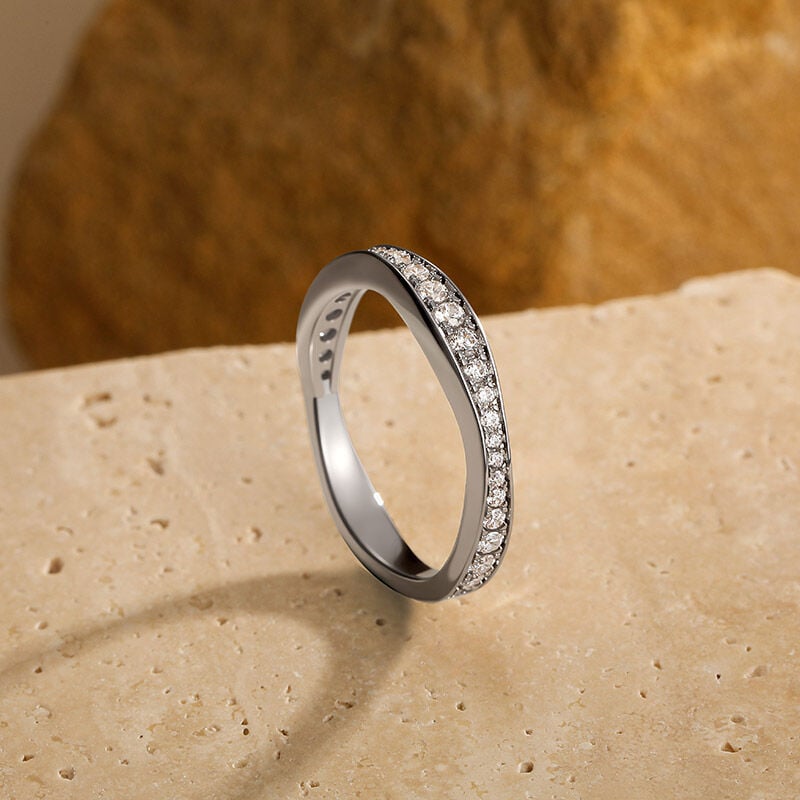 Jeulia Classic Eternity Wedding Band for Women Sterling Silver