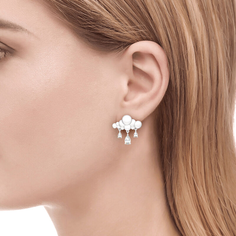 Jeulia "Rainy Day" Cloud&Raindrops Design Sterling Silver Earrings