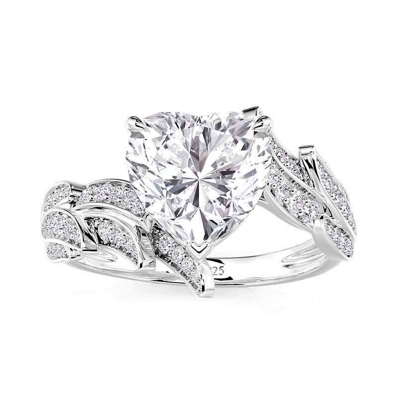 Jeulia Anillo de Promesa Corazón con Alas Diseño Cruzado