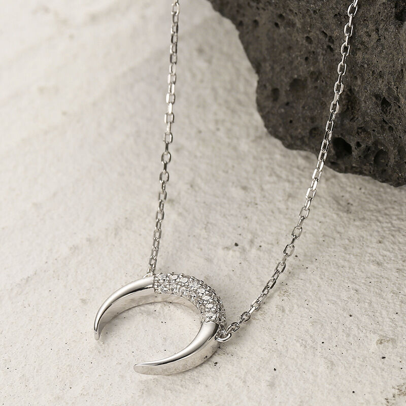 Jeulia Enchanting Moon Sterling Silver Necklace