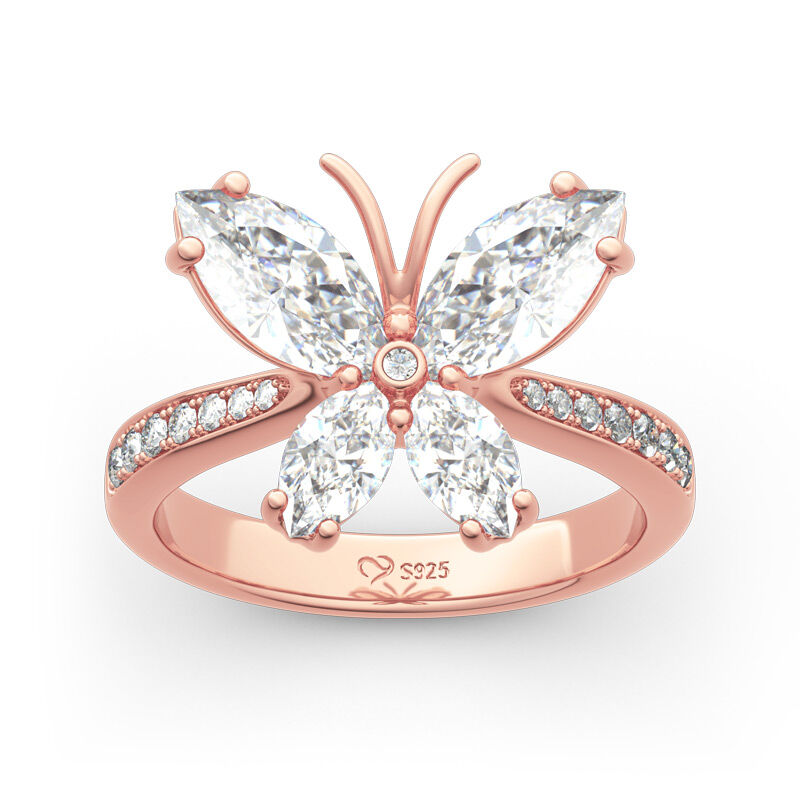 Jeulia Anello Con Farfalla In Argento Sterling