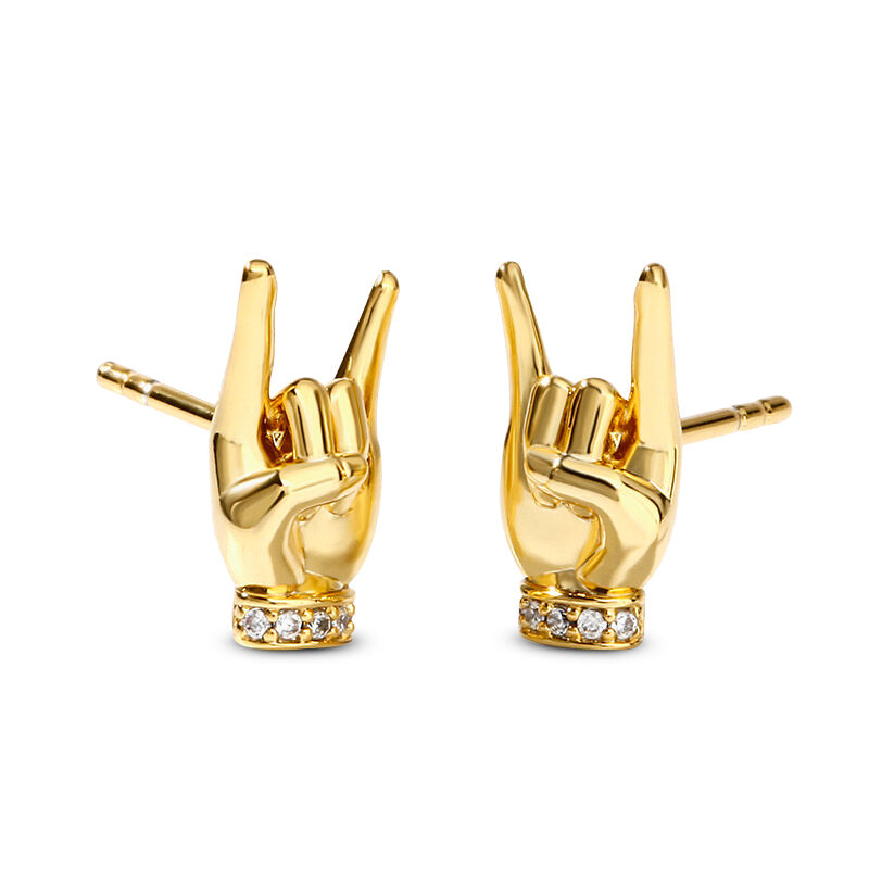 Jeulia "Rock and Roll" Boucles d'oreilles Gesture Argent Sterling