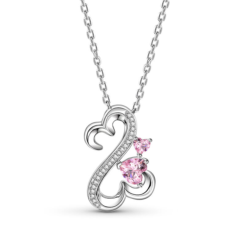 Jeulia Open Heart Design Heart Cut Sterling Silver Necklace