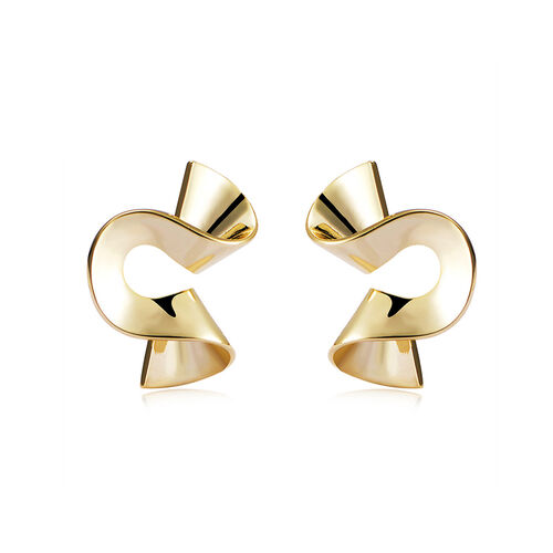 Jeulia Punk Style Irregular Spiral Geometric Copper Earrings