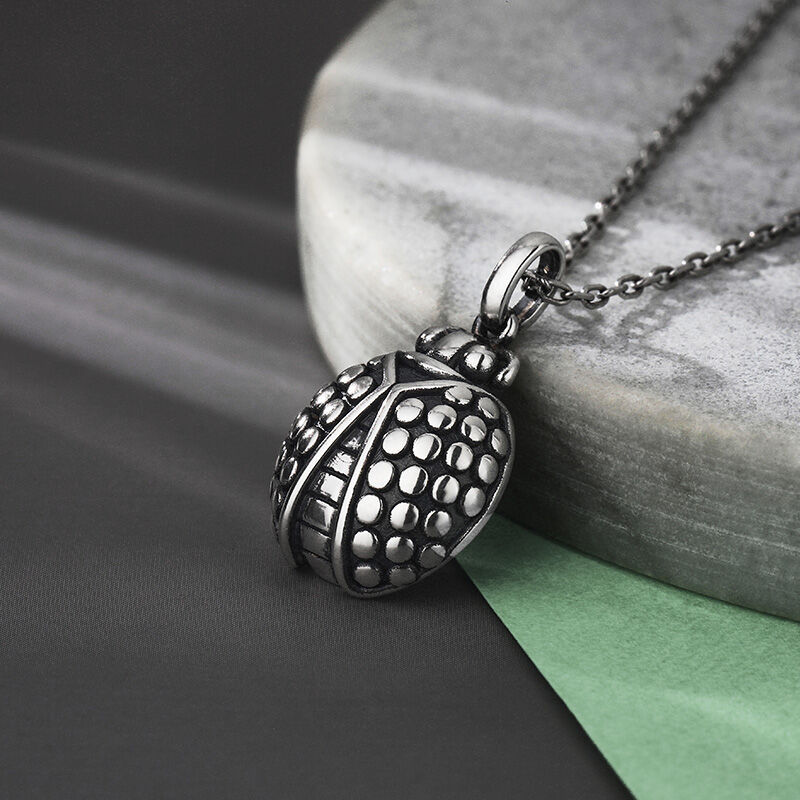 Jeulia Ladybug Design Sterling Silver Necklace