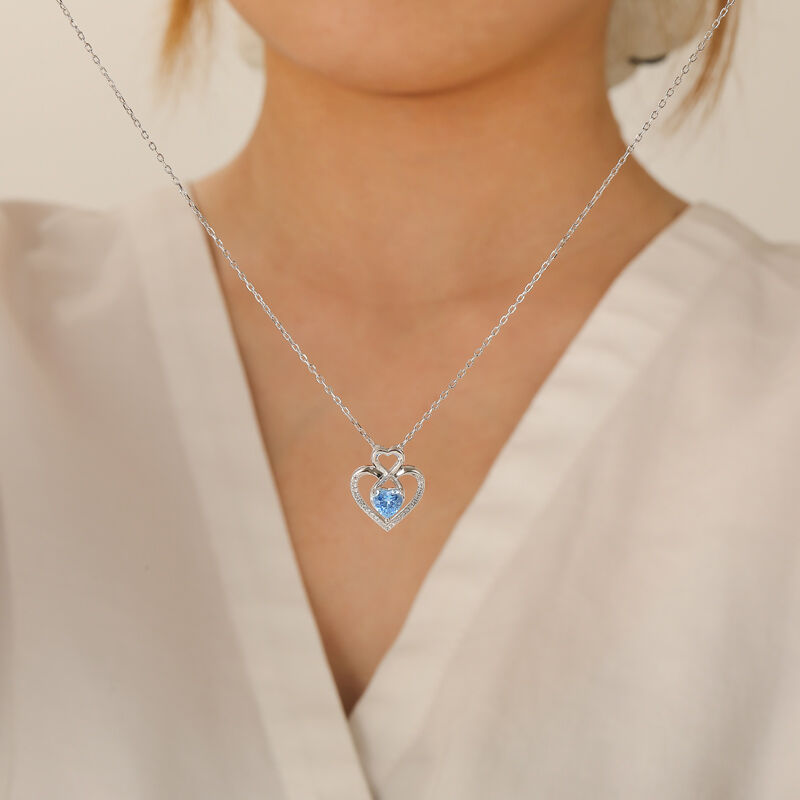 Jeulia Collar de Infinito Doble Corazón Clásico Personalizado