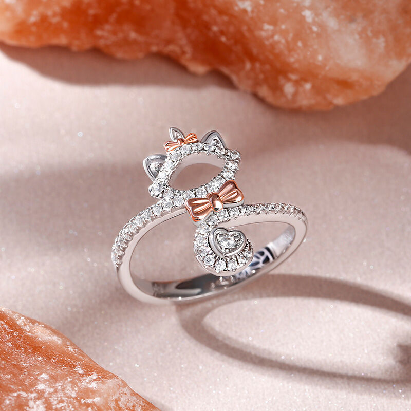 Jeulia "Lady Cat" Cat Wrap Sterling Silver Ring