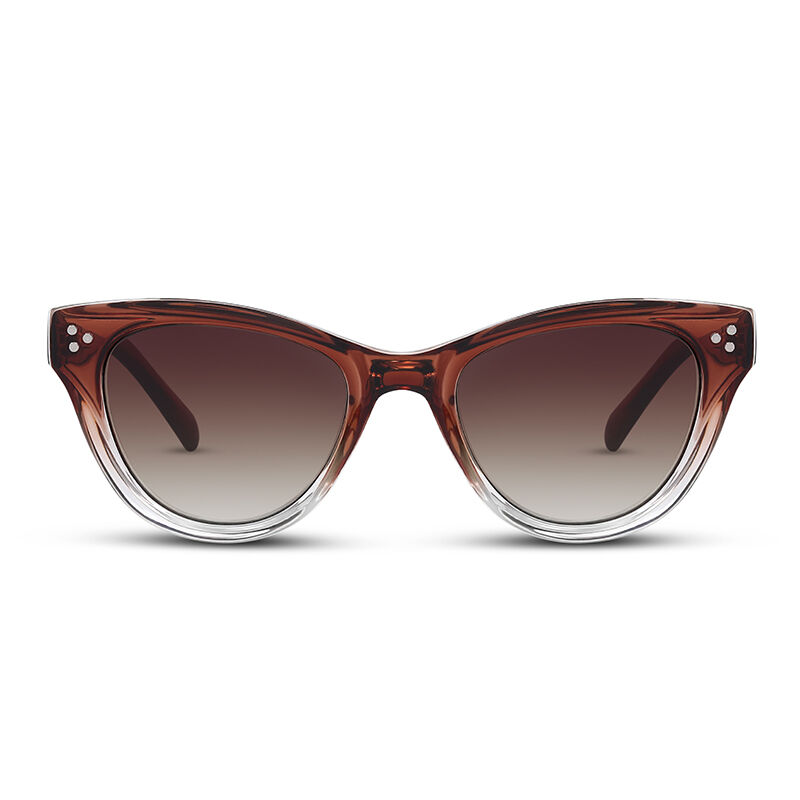 Jeulia Damskie okulary przeciwsłoneczne Cat Eye brązowe gradientowe