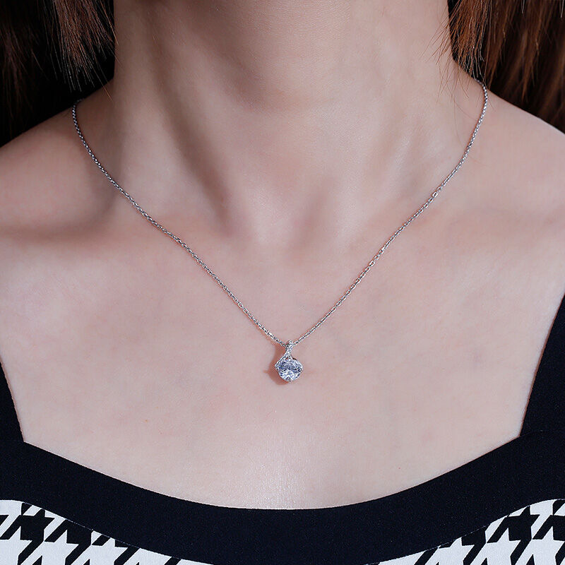 Jeulia Collana con 10K/14K/18K Oro Platino Taglio Rotondo per Donna