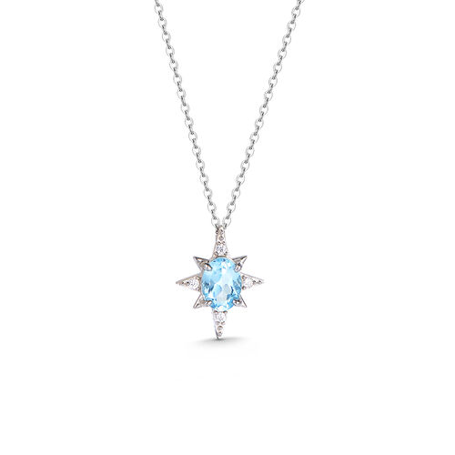 Jeulia "Right Direction" Shining Polaris Sterling Silver Necklace