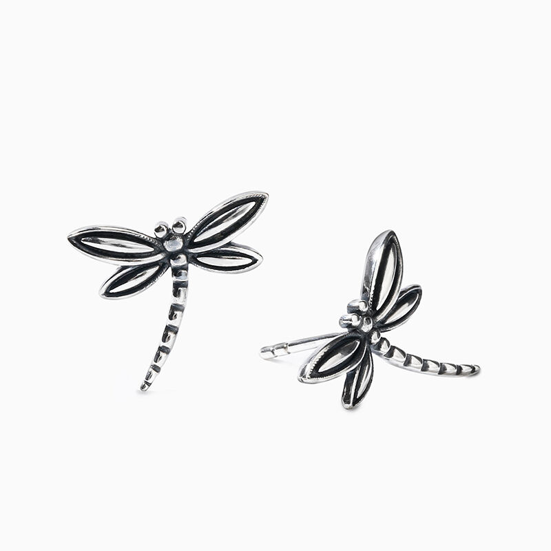 Jeulia "Live Life to The Fullest" Dragonfly Sterling Silver Earrings