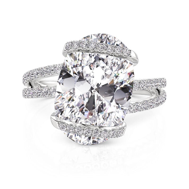 Jeulia Bypass Oval Engagement Ring Sterling Silver