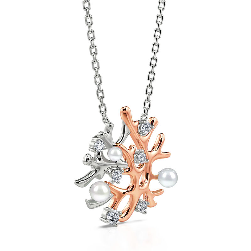 Jeulia "Korallenriffe" Zuchtperle Sterling Silber Halskette