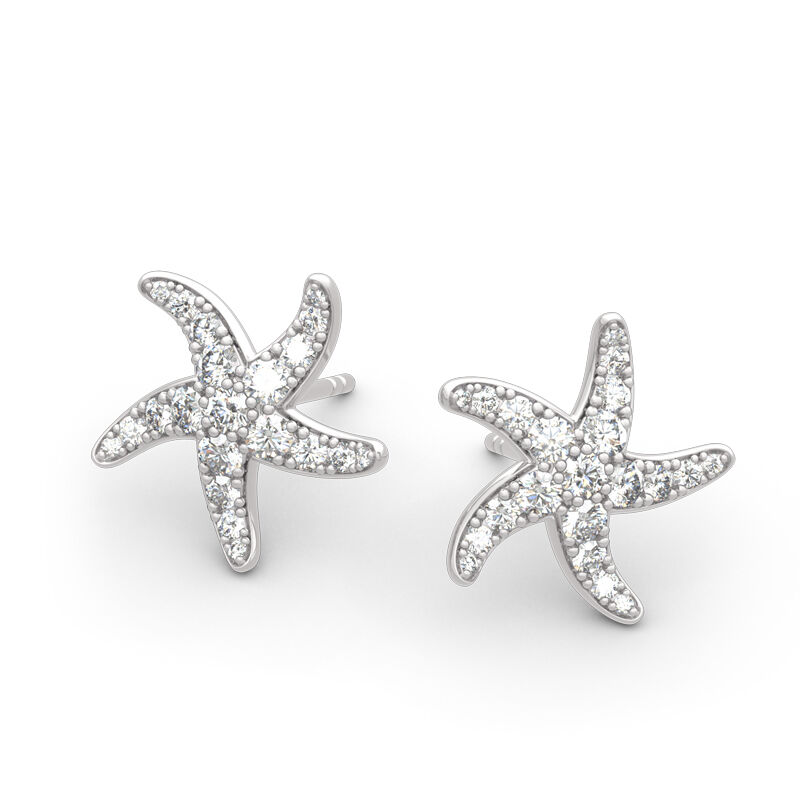 Jeulia Starfish Sterling Silver Stud Earrings