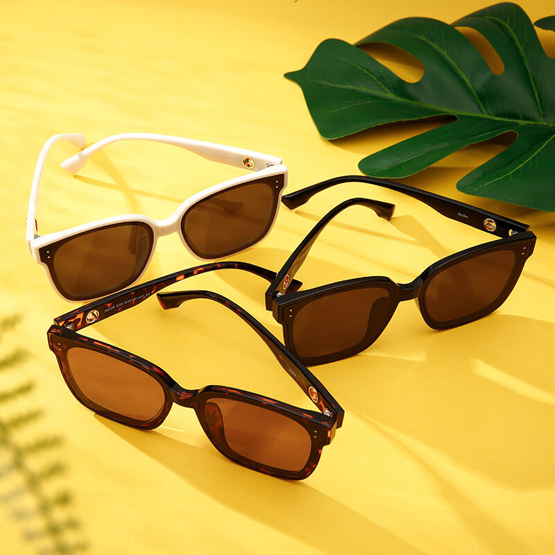 Jeulia "Companion" Square Tortoise/Brown Polarized Unisex Sunglasses
