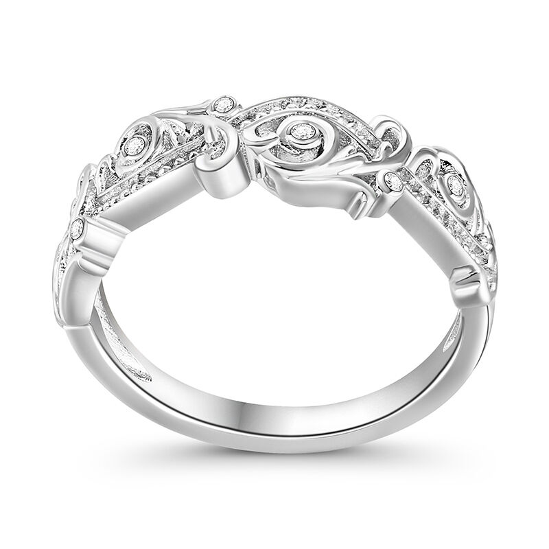 Jeulia Art Deco Infinity Wedding Ring for Women Sterling Silver