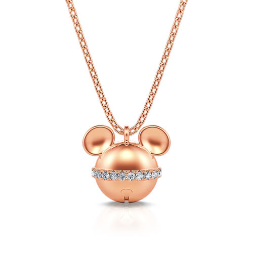 Jeulia Cartoon Mouse Rose Gold Tone Sterling Silver Necklace Jeulia Jewelry