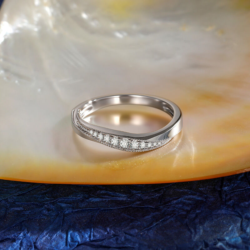 Jeulia Klassisk Våg Dam Evighetsring i Sterling Silver