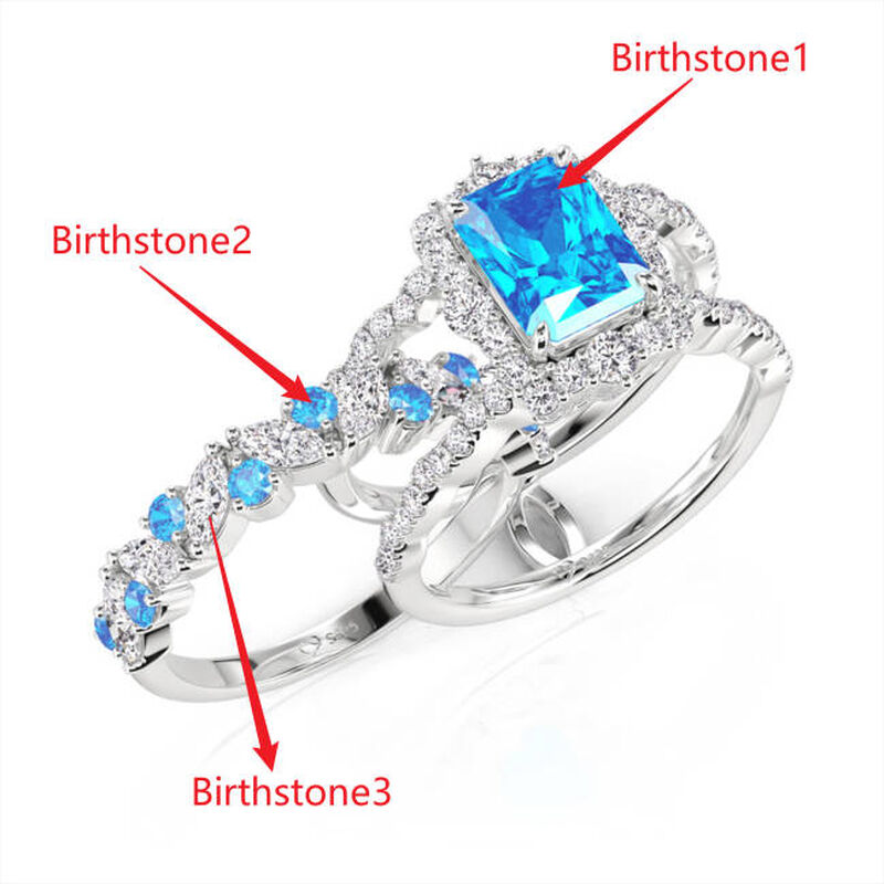 Jeulia Custom Halo Radiant Bridal Ring Set Wave Design Enhancer