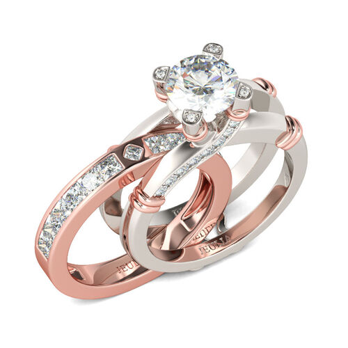Jeulia Knot Round Cut Sterling Silver Interchangeable Ring Set - Jeulia ...