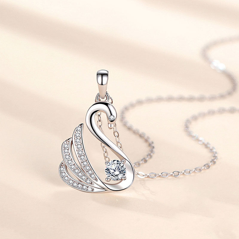 Jeulia Swan Sterling Silver Necklace