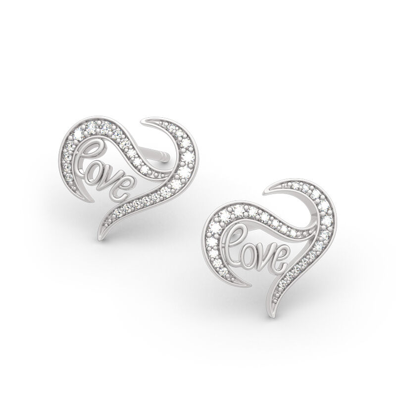 Jeulia Logo "Eternal Flame" Love Sterling Silver Earrings