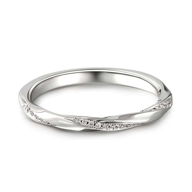 Jeulia "Love Entwined" Sterling Silver Women's Band