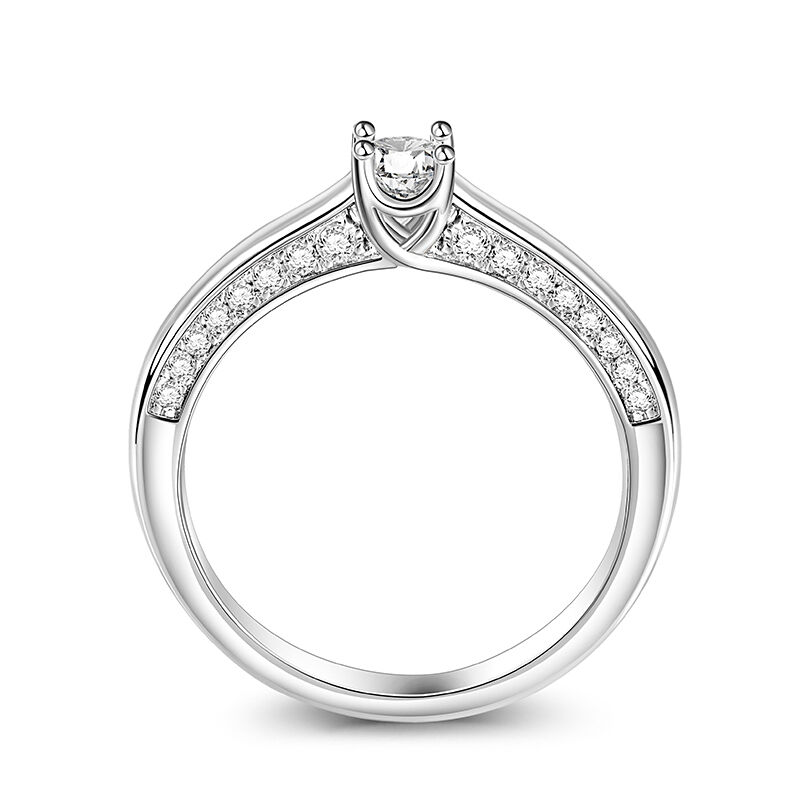 Jeulia "Förtjust Ögonblick" Klassisk Rund Skär Sterlingsilver Ring