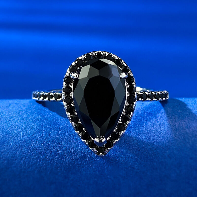 Jeulia Water Drop Design Sterling Silver Ring