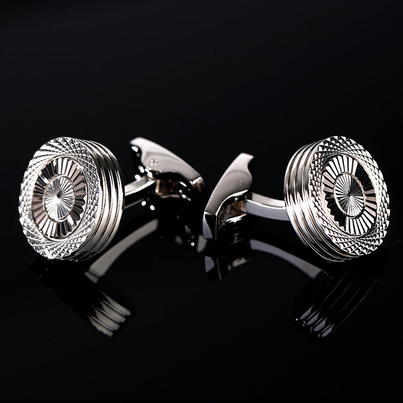 Jeulia Simple Round Copper Men's Cufflinks