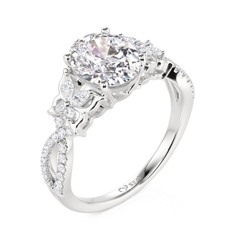 Jeulia Butterfly Inspired Twisted Oval Engagement Ring