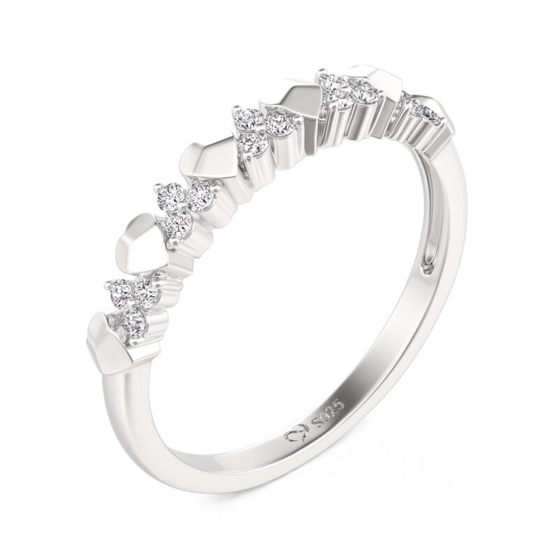 Jeulia Minimalist Heart Everyday Ring Sterling Silver