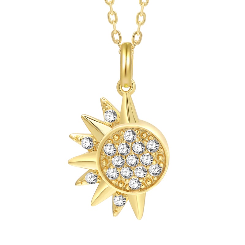 Jeulia Celestial Sun Friendship Necklace Sterling Silver Magnetic